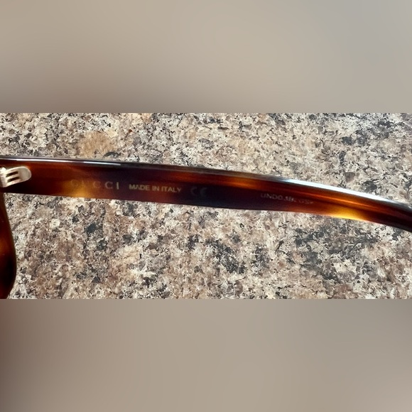 Gucci Sunglasses-Brown/Tortoise Square lens-Signature Crystal brand name - Picture 9 of 12